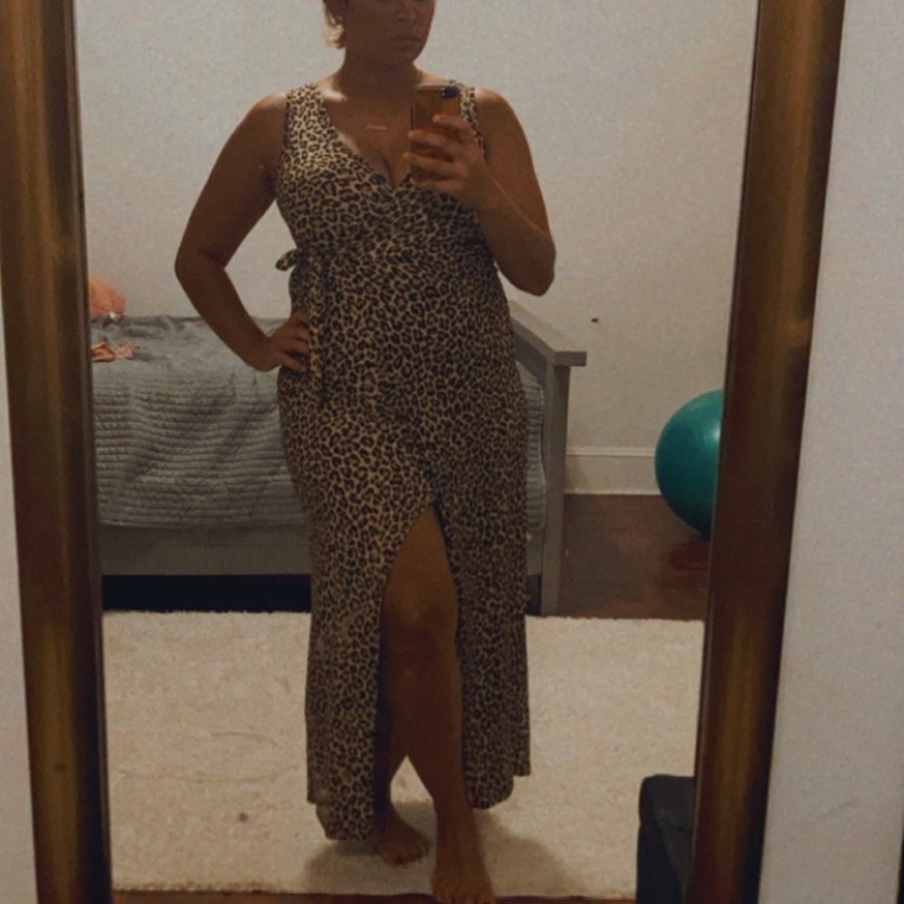 Leopard wrap dress